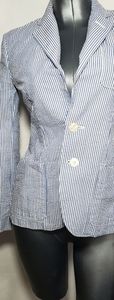 Ralph Lauren Sport Sz 4 Blue White Stripe Seersucker Jacket